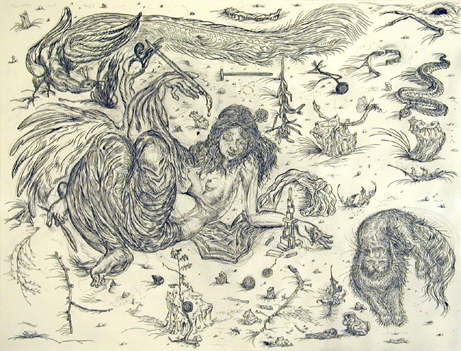 Ars Poetica (Little Hammer), 2004, ink, graphite on paper