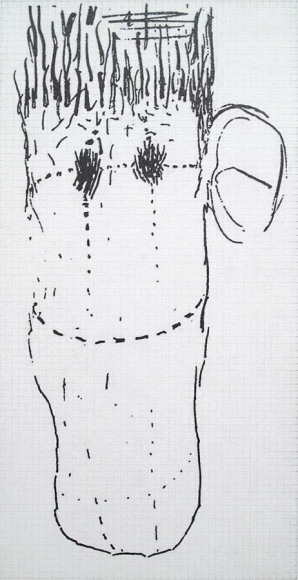Dan Fischer Guston’s Caricature of John Cage, 2014