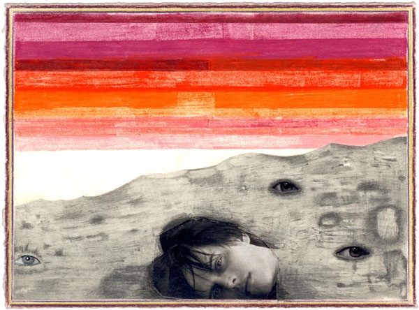  Tear Off Your Own Head, 2007, color pencil, graphite and collage on paper