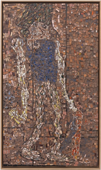 Drought Teaches Magic and Prayer, 2016, smalti, natural stones, fired ceramics, grout, plywood