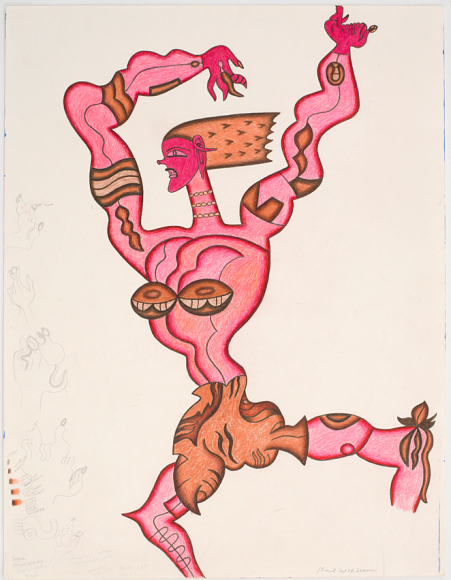 drawing of a pink figure