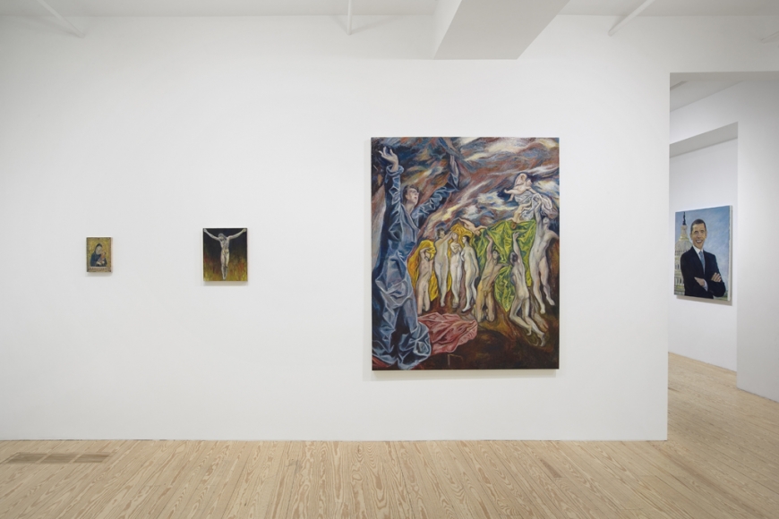 Keith Mayerson, Good Leaders, Endangered Species, Ships at Sea, Pt. II, installation view at Derek Eller Gallery, New York 
