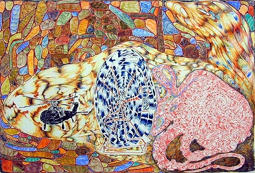 Containment, 2002, color pencil on paper
