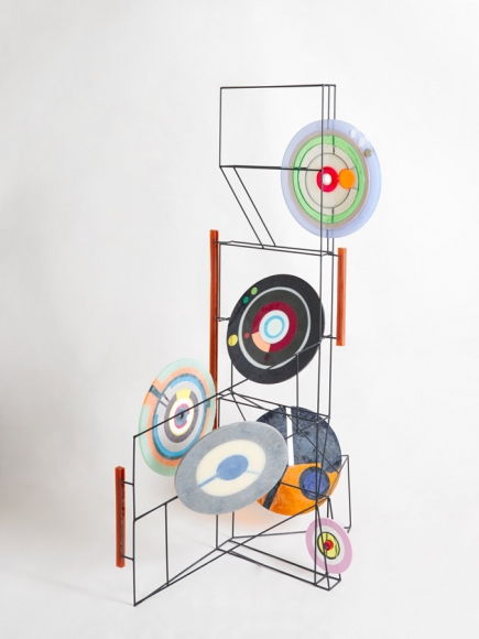 Lens Lock In Stance 2, 2016, resin, pigment, steel, spraypaint