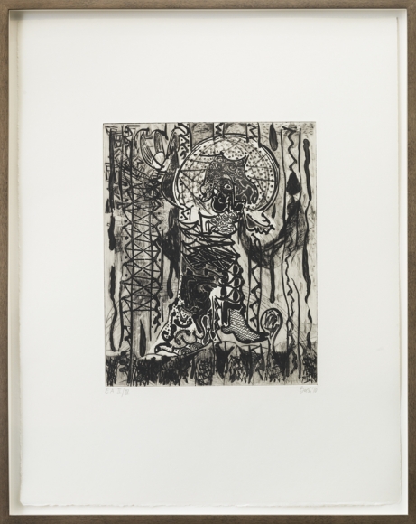 Preaching for the Oxes and the Horses, 2010, etching