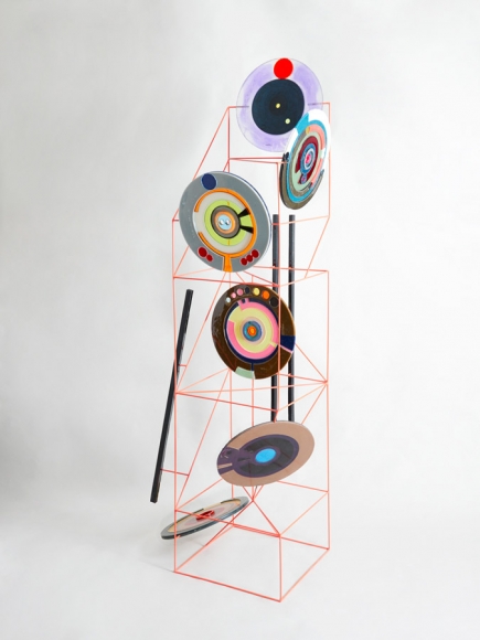 Lens Lock In Stance 1, 2016, resin, pigment, steel, spraypaint