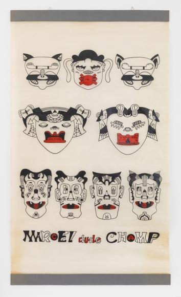 Marcel Dude Champ, c. 1979, acrylic on tracing paper and board