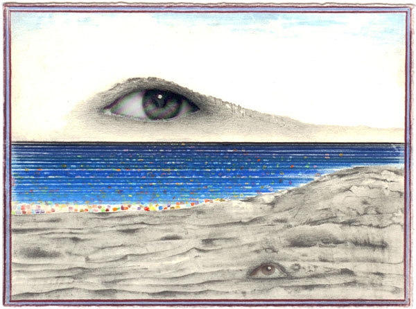 Untitled, 2007, color pencil, graphite and collage on paper