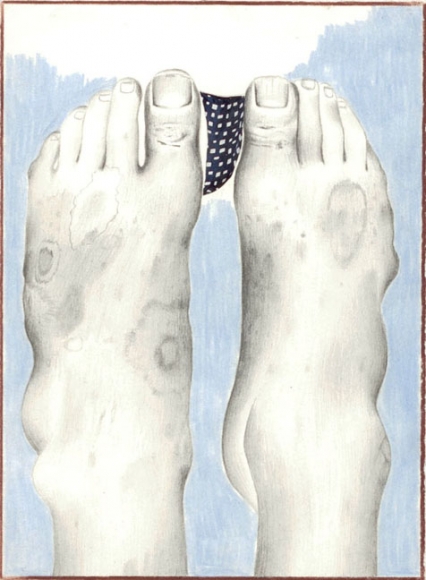 Madrid Memory II, 2007, color pencil, graphite and collage on paper