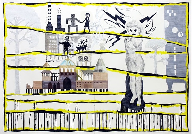 Funkis Liksom (It's, like, so functionalist), 2006, mixed media on paper