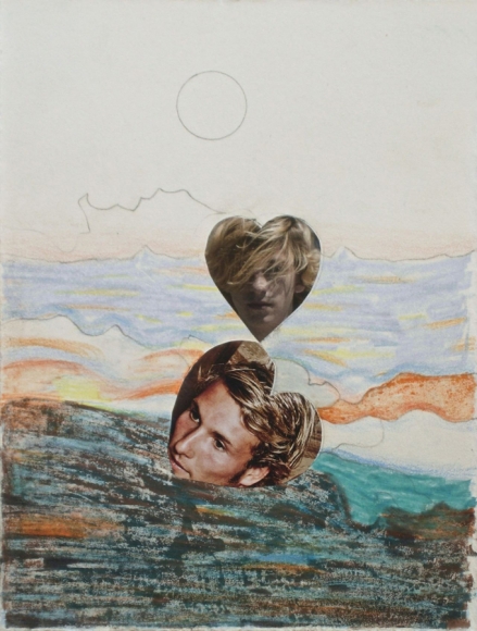 Summer Fling #4, 2016, Color pencil, graphite and collage on paper 
