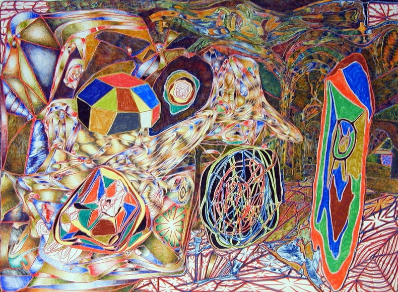 Elements, 2002, color pencil on paper 
