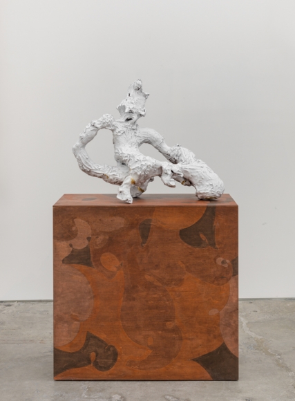 For Having Lost but Once Your Prime, You May For Ever Tarry, 2016, Fired and glazed ceramic, grout, leaf gold, plywood, wood stain, lacquer