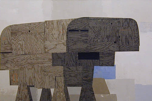 Bovine, 2005, acrylic, collage on canvas 