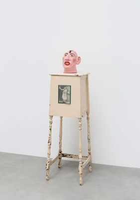 Schlitzie, 1967, Plaster and acrylic with wooden stand