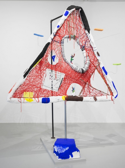 Red Desert, 2016 , yarn, modeling clay, mylar, papiermaché, plaster, foam, metal, sticks, sponges, wire, plastic lace, paint