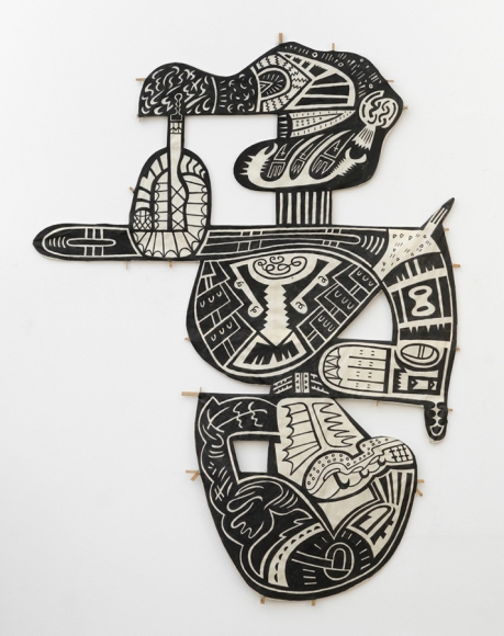 Send Off for Booger Boy, 1974, ink on rice paper and bamboo
