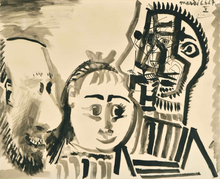 PABLO PICASSO, Trois Têtes