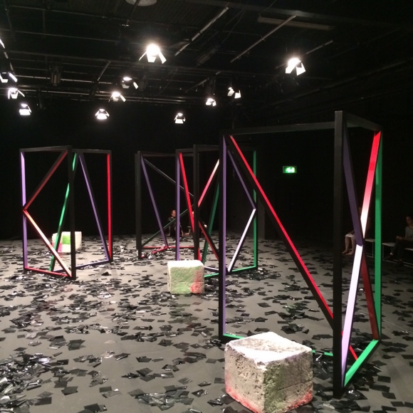 Eva Rothschild & Joe Moran, Installation view: fig-2. 23/50, ICA Studio, Institute of Contemporary Arts, London, 2015