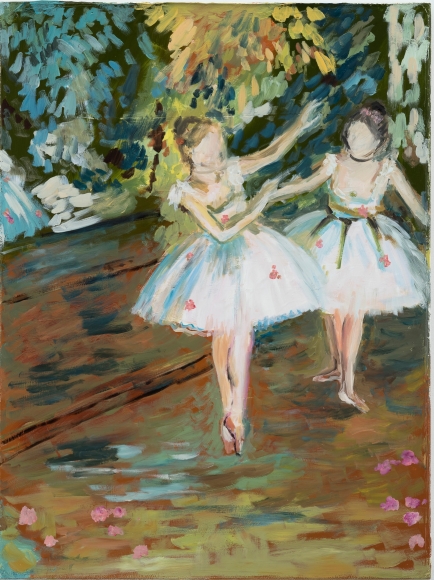 Karen Kilimnik, Two Dancers on a stage, 1874, by Edgar Degas the 2 Flowers, Paris Theater, 2017