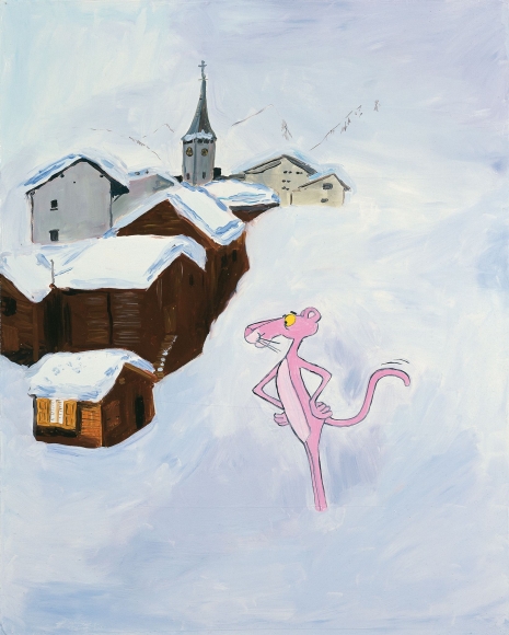 Karen Kilimnik, Pink Panther Going For His Morning Walk in Gstaad, 2001