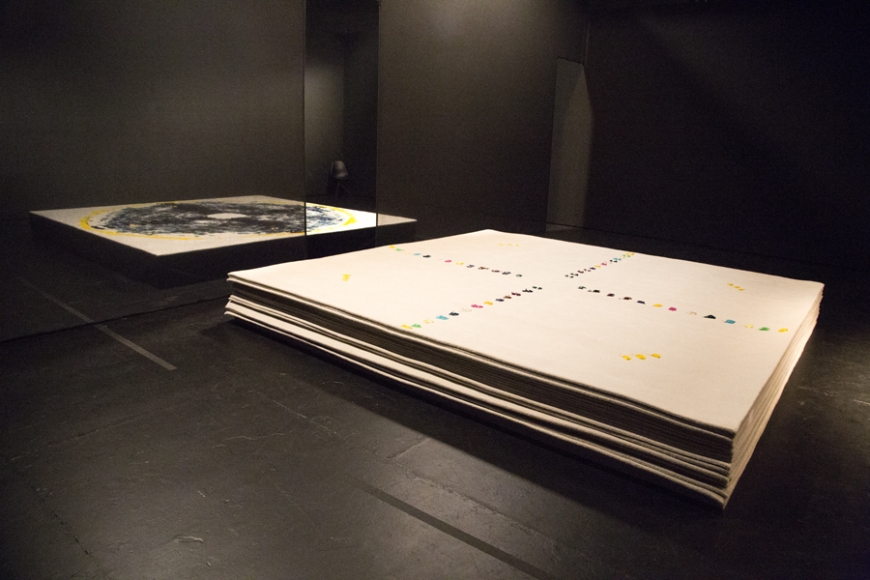 Sam Falls, September Spring, Exhibition view: The Kitchen, New York, 2015