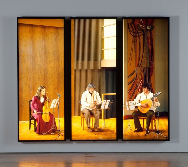 Rodney Graham, Three Musicians (Members of the Early Music Group "Renaissance Fare" performing Matteo of Perugia's 'le Greygnour Bien' at the Unitarian Church of Vancouver, Late September, 1977)