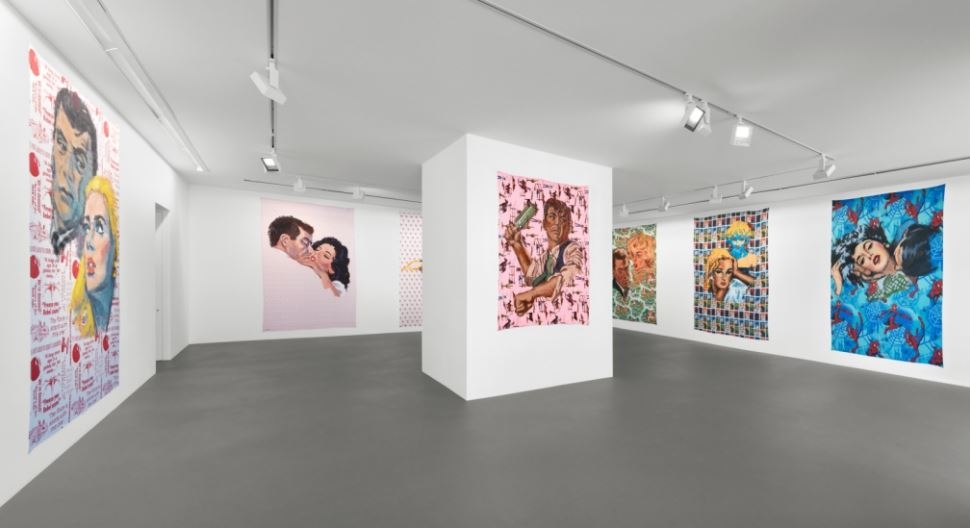Installation view, Walter Robinson, The Americans, Vito Schnabel Gallery, St. Moritz, 2017, (Courtesy: Walter Robinson and Vito Schnabel Gallery; © Walter Robinson; Photo by Stefan Altenburger)