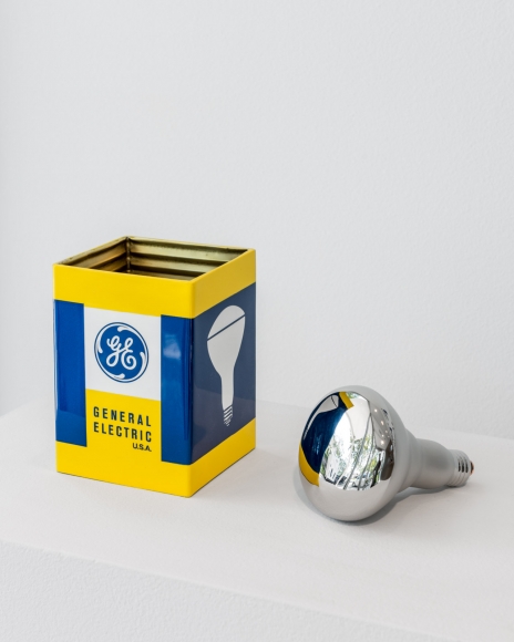 Jonathan Seliger Mirror Bulb, 2017 automotive enamel on bronze 15 x 15 x 15 inches