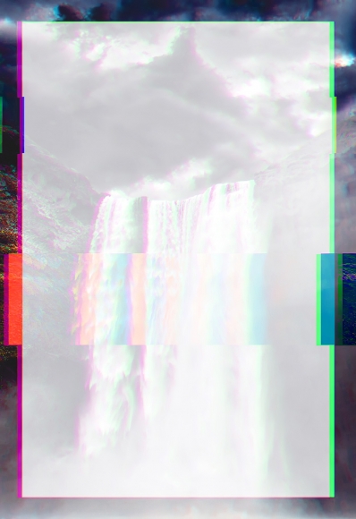 Christian Eckart, Waterfall 2, 2019, unique archival digital print on stretched canvas, 62 1/2 x 45 inches