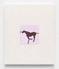 Elaine Reichek, Swatch, Rothenberg, 2006, digital embroidery on linen, 12 x 10 inches, edition of 3