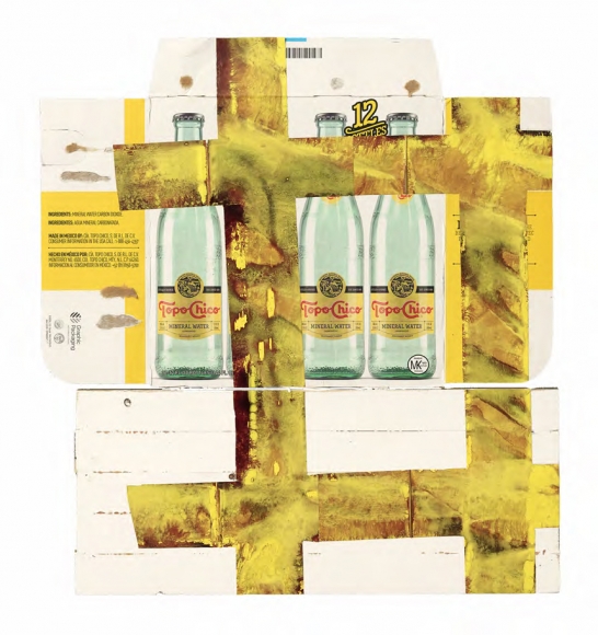 Shane Tolbert Topo Chico, 2019 acrylic on found supports object: 18 1/2 x 17 inches