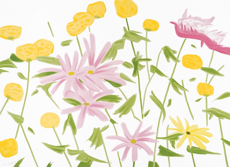 Alex Katz Spring Flowers, 2017 color silkscreen on Saunders Waterford 425 gsm paper 40 x 55 inches Edition of 60 $14,500