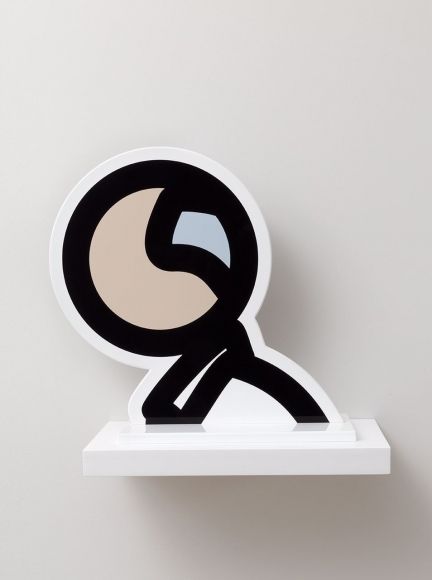 Julian Opie Ian (from Heads Series), 2017 screenprint on sprayed aluminum 13 3/8 x 14 1/8 inches base: 5 1/8 x 11 inches Edition of 20 signed and numbered $8,000
