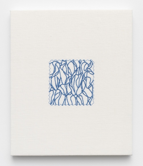 ELAINE REICHEK (b.1943 Brooklyn, NY) Swatch, Marden, 2006 digital embroidery on linen 12 x 10 inches, Ed. 2/3