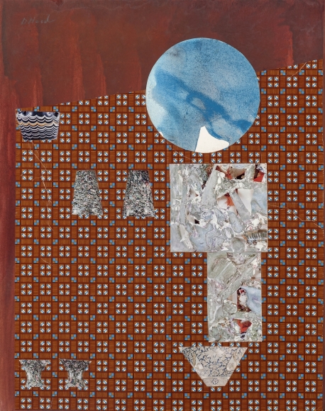 Dorothy Hood Crystals and The Blue World, 1982-1997 collage on mat paper: 20 x 16 inches frame: 27 x 22 inches