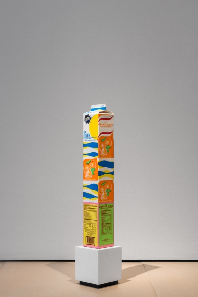 Jonathan Seliger Opposites Attract, 2008 oil, acrylic, modeling paste on canvas with wood pedestal 34 x 6 x 6 inches including pedestal