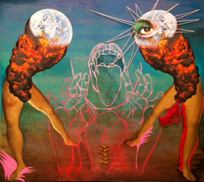 Chitra Ganesh Earth Babies, 2011 Mixed media on canvas 14h x 20w in