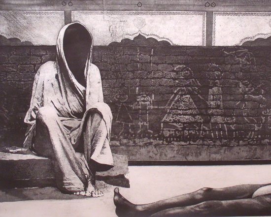 Anupam Sud Old Walls Etching 19.50 x 25 in