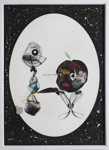 Aditya Pande A:H&M 2014 Mixed media on paper 61.5 x 44.5 in.