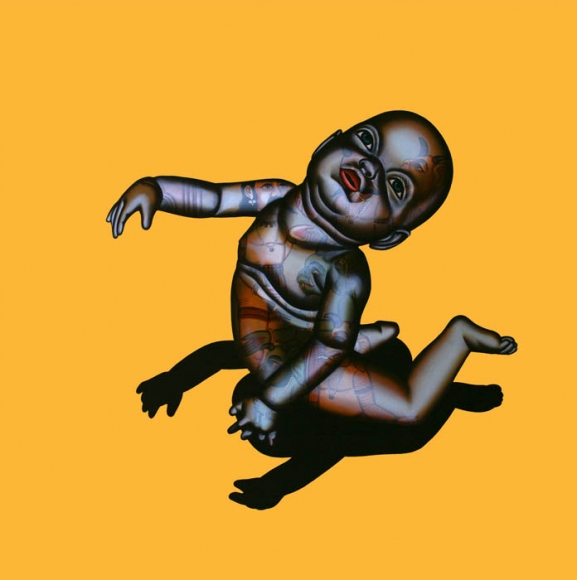 Chintan Upadhyay (b.1972) Who Let the Demon Inside Me, 2008 Acrylic and Oil on Canvas 36h x 36w in
