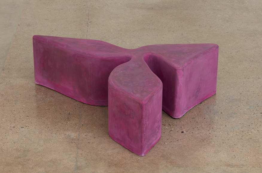Sarah Crowner Concrete Sculpture, hot pink, 2019