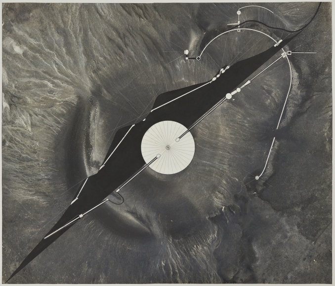 James Turrell, Site Plan with Elevation (Roen Crater)