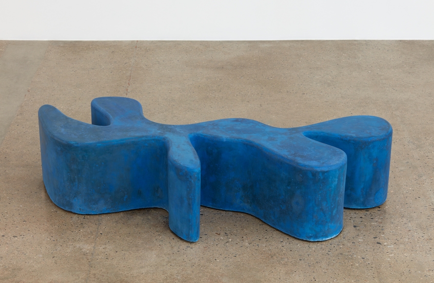 Sarah Crowner Concrete Sculpture, blue, 2019