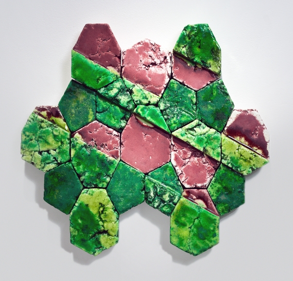 Cary Esser: Shield 2 (green and fuchsia)