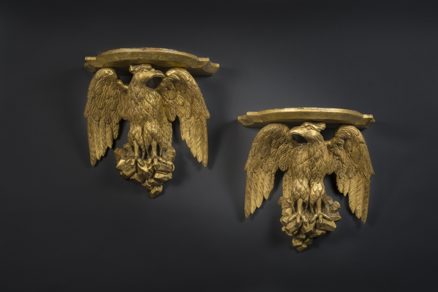 Pair Eagle Wall Brackets, about 1820, American