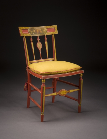 Painted Chinese Red and Gilded &ldquo;Fancy&rdquo; Side Chair, about 1815, Attributed to Thomas S. Renshaw and John Barnhart, Baltimore (active about 1814&ndash;15)