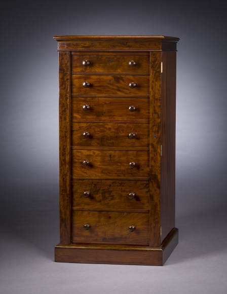 Seven-drawer Tall Chest, about 1825, Boston
