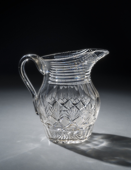 Clear &ldquo;Strawberry Diamond and Fan&rdquo; Pitcher, about 1820&ndash;25, Bakewell, Page &amp;amp; Bakewell, Pittsburgh (active 1808&ndash;82)