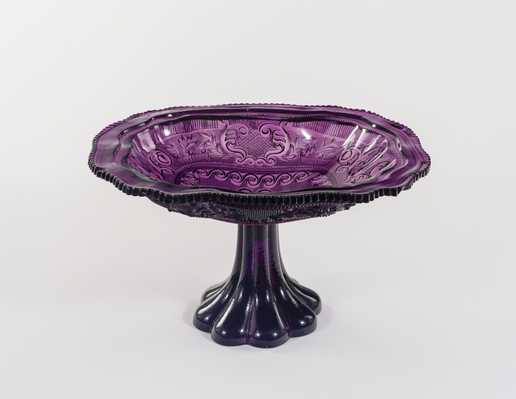 Deep Amethyst &ldquo;Lacy&rdquo; Compote in the &ldquo;Princess Feather&rdquo; Pattern, about 1835&ndash;45, Boston &amp;amp; Sandwich Glass Company, Sandwich, Massachusetts (active 1825&ndash;88)